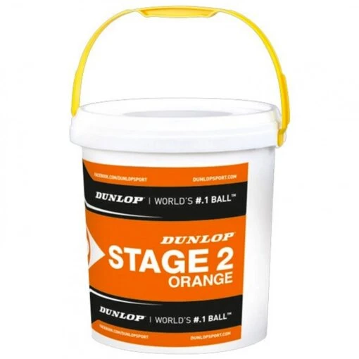 Baril De 60 Balles Oranges Dunlop Stage 2 -Tennis Soldes baril de 60 balles oranges dunlop stage 2