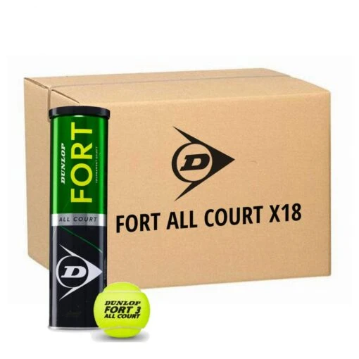 Carton 18 Tubes De 4 Balles Dunlop Fort All Court -Tennis Soldes carton 18 tubes de 4 balles dunlop fort all court