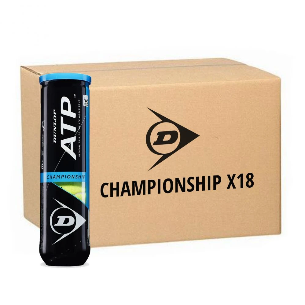 Tennis Soldes -Tennis Soldes carton de 18 tubes de 4 balles dunlop atp championship